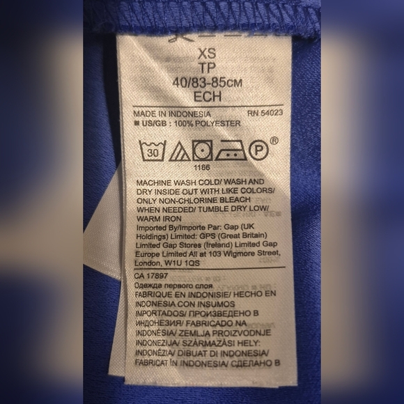 Banana Republic Cross Front Ruffle Royal Blue Sleeveless Top - Picture 4 of 6